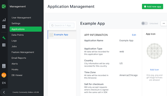 Countly dashboard Countly dashboard