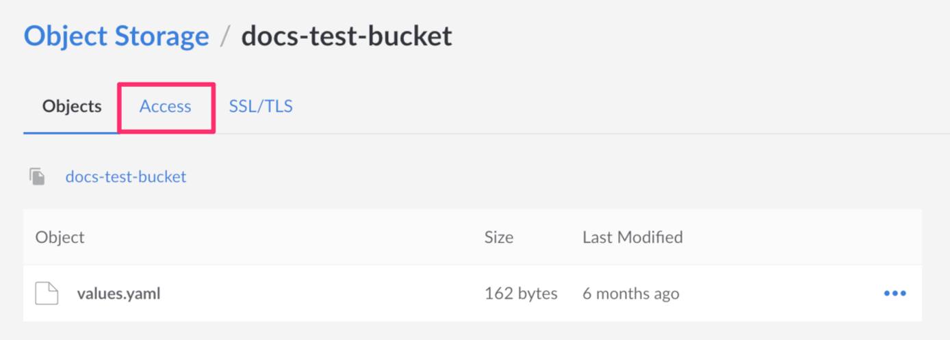Object Storage Bucket Detail Page Object Storage Bucket Detail Page
